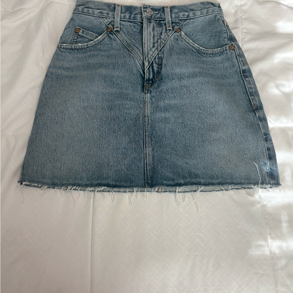Agolde Jean High Rise Mini Skirt - Picture 3 of 7